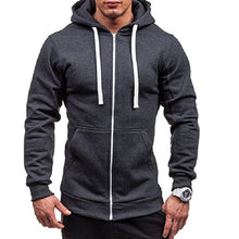 Load image into Gallery viewer, Meihuida Autumn Men Casual  Solid Zip Up Warm Pocket Cotton Breathablity Hoodie Hoodies Sweatshirt Jacket Coat Top Tops