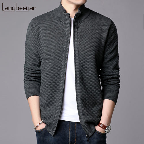 New Fashion Jackets Mens Stand Collar Cardigan Trend Streetwear Overcoat Winter Slim Fit Windbreaker Casual Coat Men Clothing