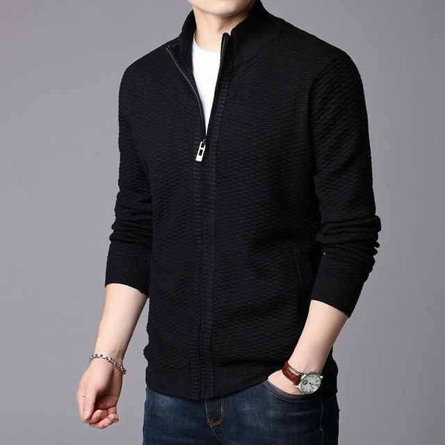 New Fashion Jackets Mens Stand Collar Cardigan Trend Streetwear Overcoat Winter Slim Fit Windbreaker Casual Coat Men Clothing