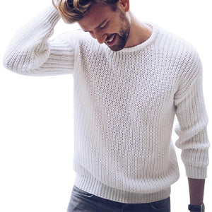 2019 Autumn Winter Men's Cotton Sweaters Men Long Sleeve Pullover Tops O Neck Knitted Jumper Korean Style Knitwears Clothes Plus