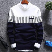 Load image into Gallery viewer, Fashion Men Sweater Color Block Patchwork O Neck Long Sleeve Knitted Sweater Top Blouse For Warm Men&#39;s Clothing
