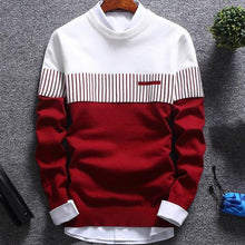 Load image into Gallery viewer, Fashion Men Sweater Color Block Patchwork O Neck Long Sleeve Knitted Sweater Top Blouse For Warm Men&#39;s Clothing