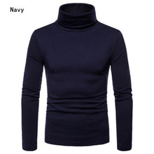Load image into Gallery viewer, Men&#39;s Casual Slim Fit Basic Turtleneck Sweater Tops Knitted Pullover Sweater Turtleneck Pullover Male Double Collar Tops