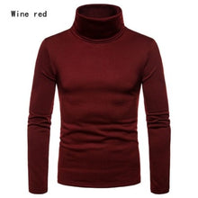 Load image into Gallery viewer, Men&#39;s Casual Slim Fit Basic Turtleneck Sweater Tops Knitted Pullover Sweater Turtleneck Pullover Male Double Collar Tops