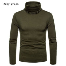 Load image into Gallery viewer, Men&#39;s Casual Slim Fit Basic Turtleneck Sweater Tops Knitted Pullover Sweater Turtleneck Pullover Male Double Collar Tops
