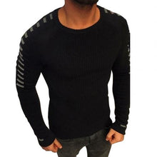 Load image into Gallery viewer, Neck sweater men sweater homme Fashion Sweater Men Pleated Sweater Round Neck Long Sleeve Knitwear Pullover Sweater