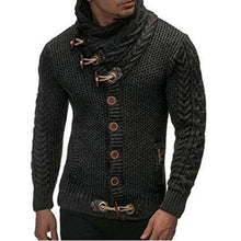 Load image into Gallery viewer, Fashion Vintage Sweater Cardigan Men Winter Warm Turtleneck Sweaters Casual Knitting Tricot Jumper Horns Buckle Thick outwear