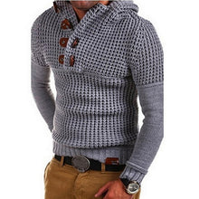 Load image into Gallery viewer, Fashion Vintage Sweater Cardigan Men Winter Warm Turtleneck Sweaters Casual Knitting Tricot Jumper Horns Buckle Thick outwear