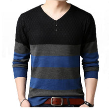 Load image into Gallery viewer, New autumn Korean version of plus-size men&#39;s men&#39;s sweater young casual men&#39;s patchwork sweater hombre
