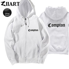 Load image into Gallery viewer, Compton Gothic font Hip Hop Rap Couple Clothes Man Boys Full Zip Autumn Winter Fleece Hooded Coat Jackets ZIIART